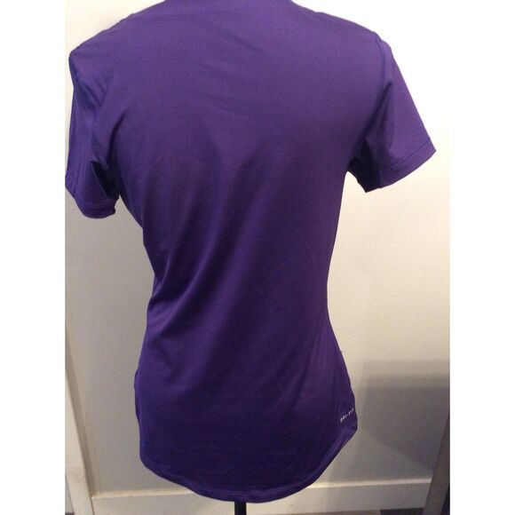 Purple Nike Pro Short sleeve V Neck Women's Large L Swoosh - Picture 2 of 5